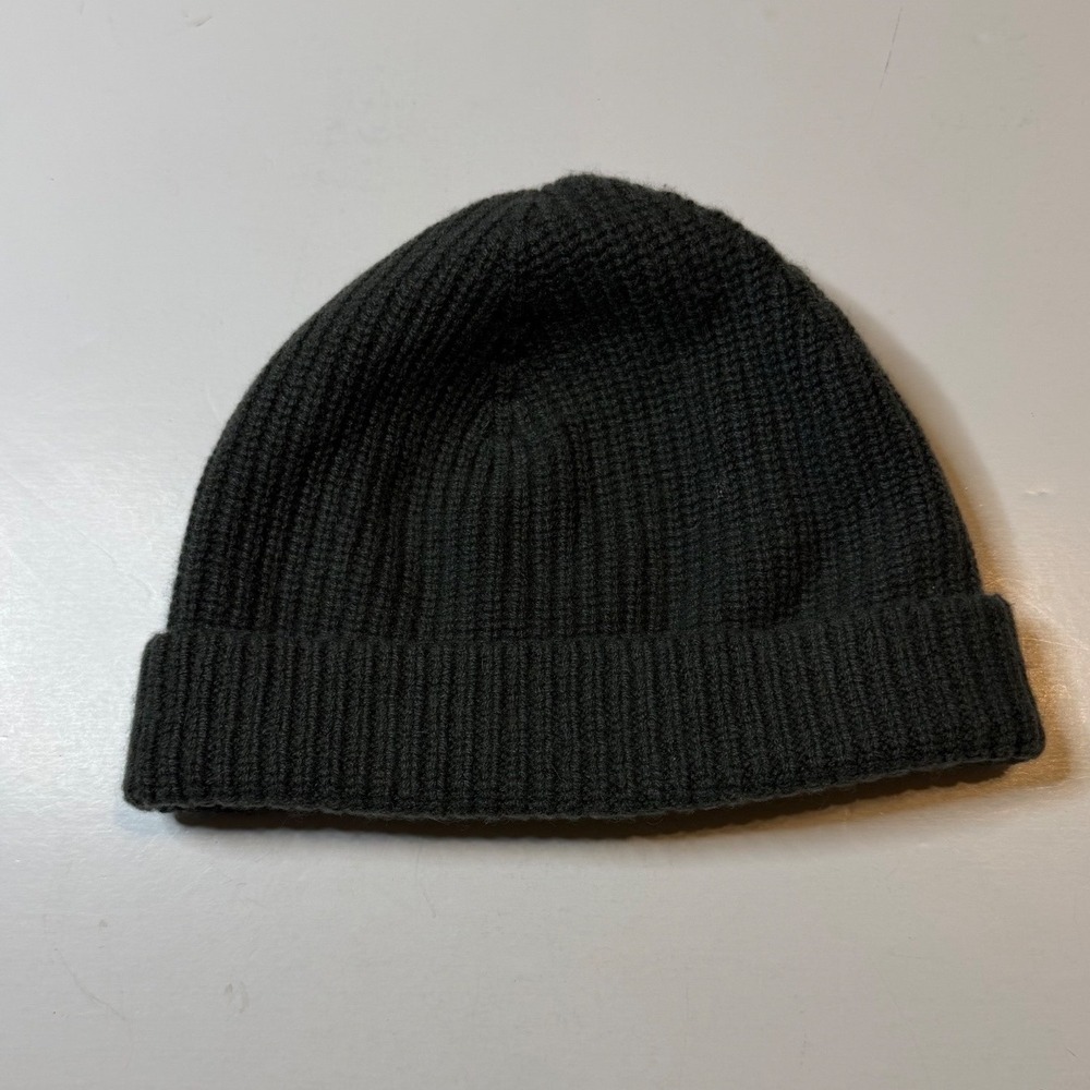 Quince Beanie Unisex XS/S Grey 100% Cashmere Ribbed Knit Hat